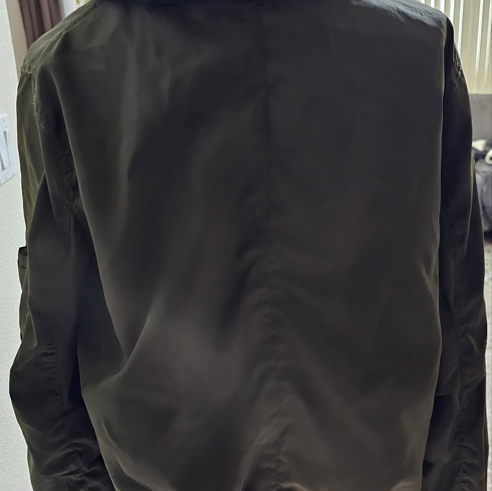 Olive Bomber Style Jacket - Picture 4 of 6